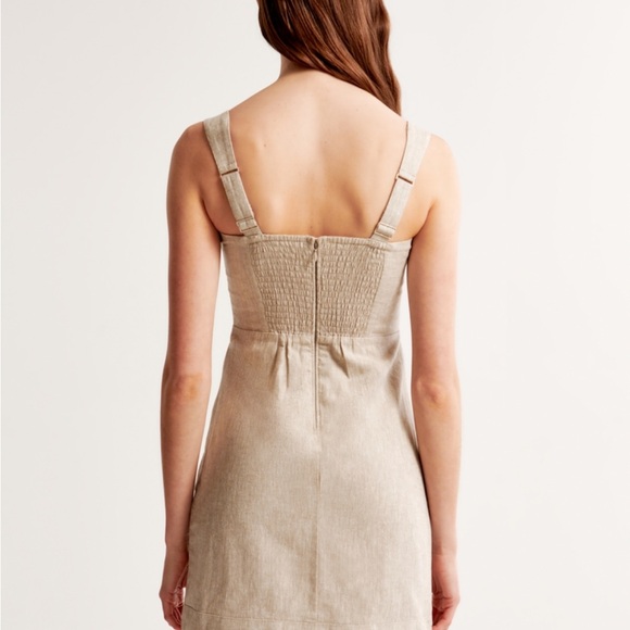 Abercrombie & Fitch Linen-Blend Wide Strap Mini Dress - Picture 3 of 4
